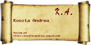 Koszta Andrea névjegykártya