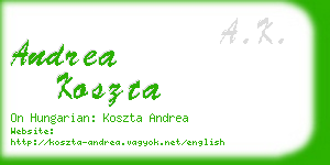 andrea koszta business card